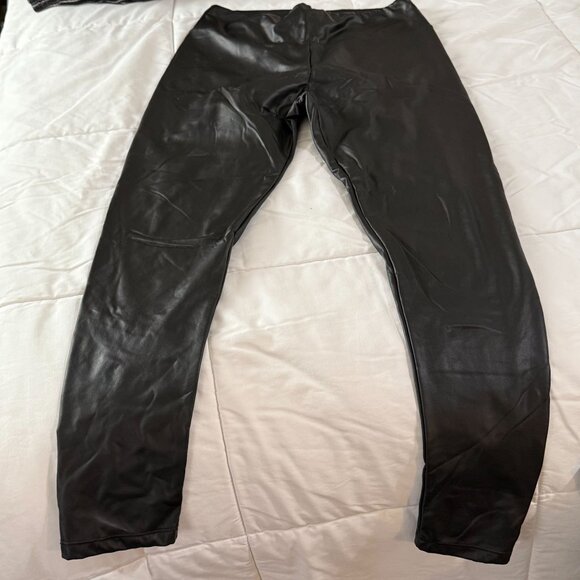 Streetwear Society Pants - STREETWEAR SOCIETY FAUX-LEATHER LEGGINGS,BLACK SIZE L